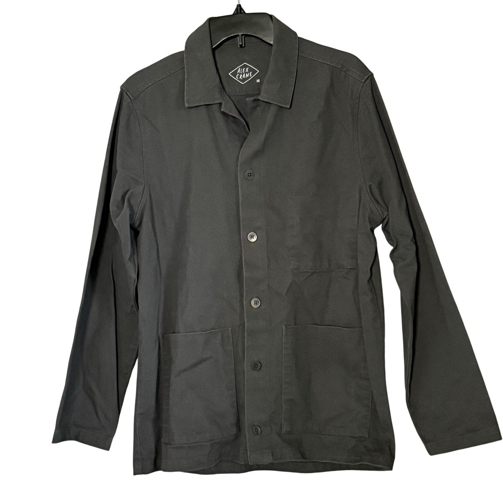 Alex Crane Kite Canvas Jacket in Gray Cotton Twill Chore Coat - Medium